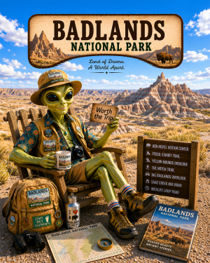 Badlands National Park Souvenir Art Print