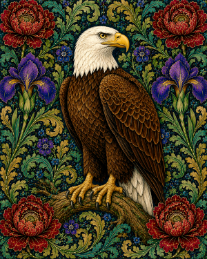 Bald Eagle - 19th Century Arts and Crafts Style Art Print