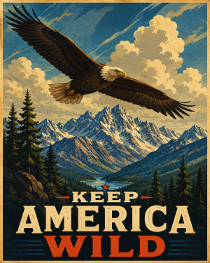Bald Eagle - Keep America Wild Art Print - Americana Nature Artwork
