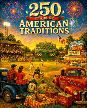 Baseball Americana - USA 250th Anniversary Artwork