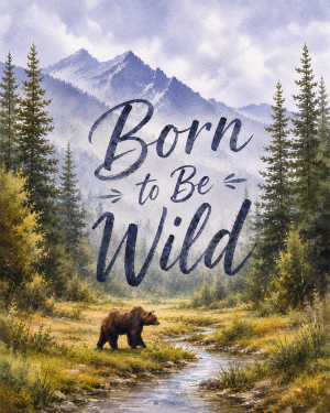 Bear Scene - Born to Be Wild - Wildlife Art Print