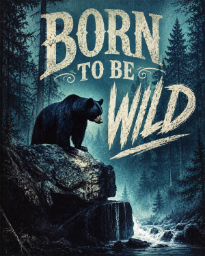 Bear on Cliff - Born to Be Wild - Wildlife Art Print