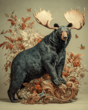 Bearoose or Moobear - Black Bear Art Print