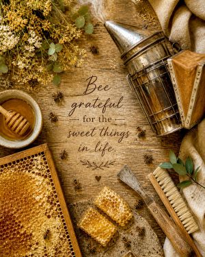 Bee Grateful - Honeybee Art Print