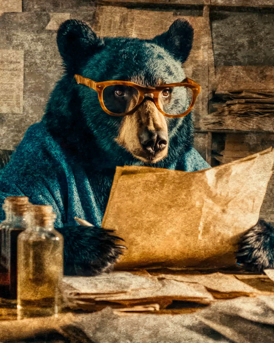 Ben the Businessman - Black Bear Art Print