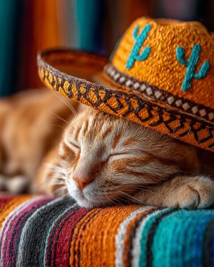 Benji from Texas - Cats in Hats Art Print