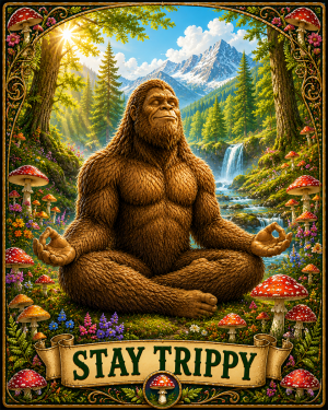 Bigfoot Art - Stay Trippy - Art Nouveau Style