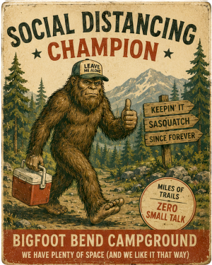 Bigfoot Bend - Vintage Advertising Parody Camp Ground Ad