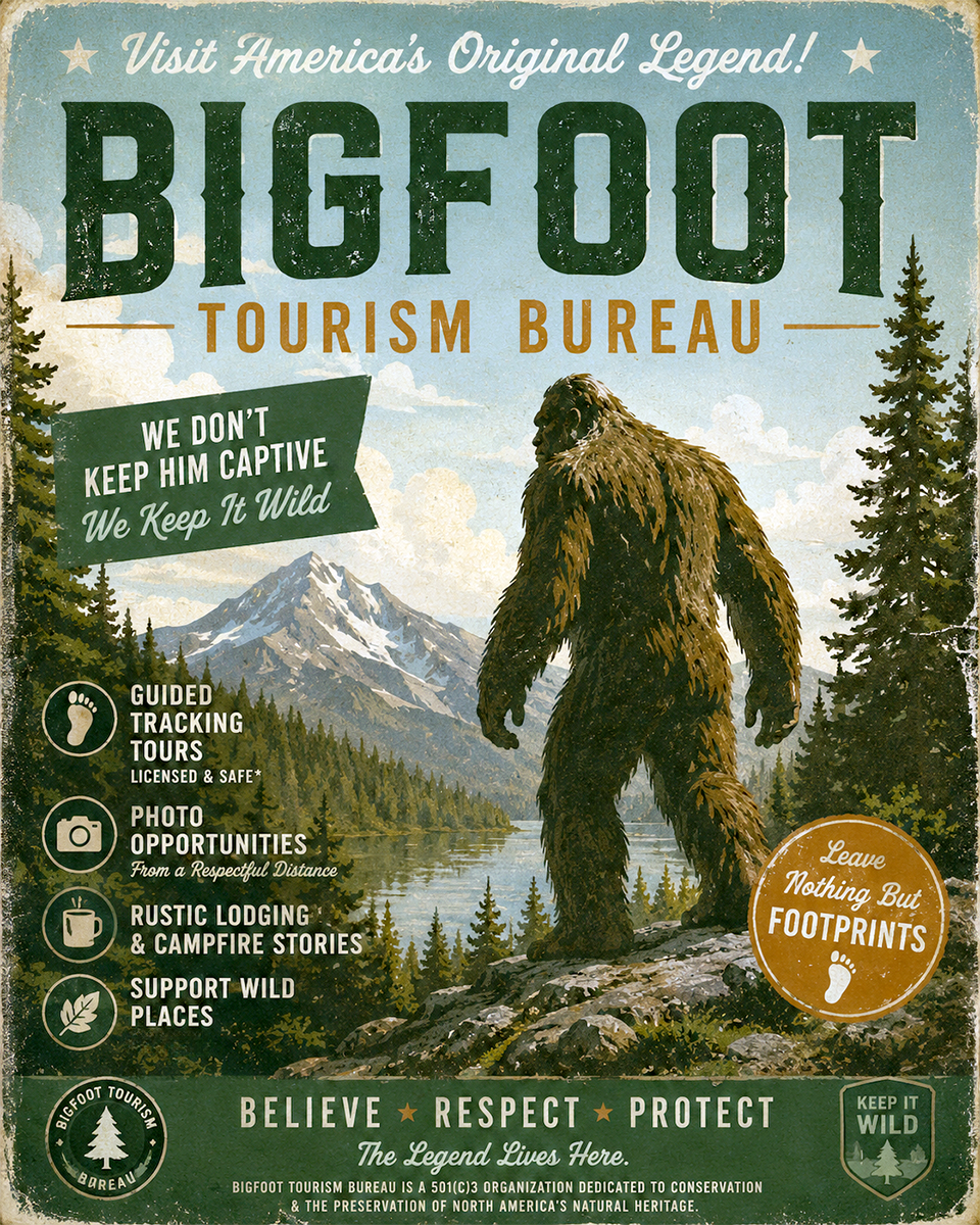 Bigfoot Tourism Beaureau Poster Art