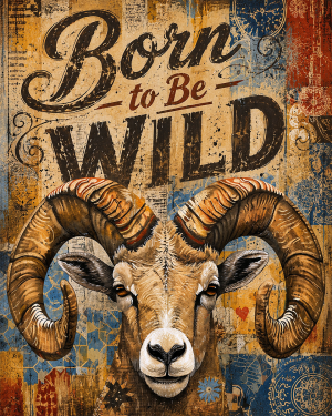 Bighorn Sheep - Born to Be Wild - Wildlife Art Print