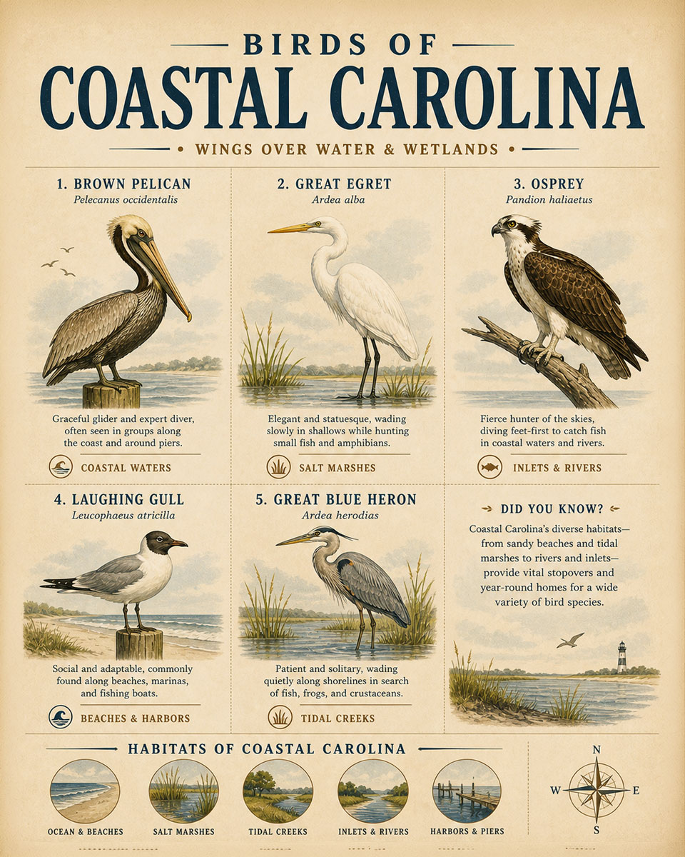 Birds of Coastal Carolina Chart Art Print