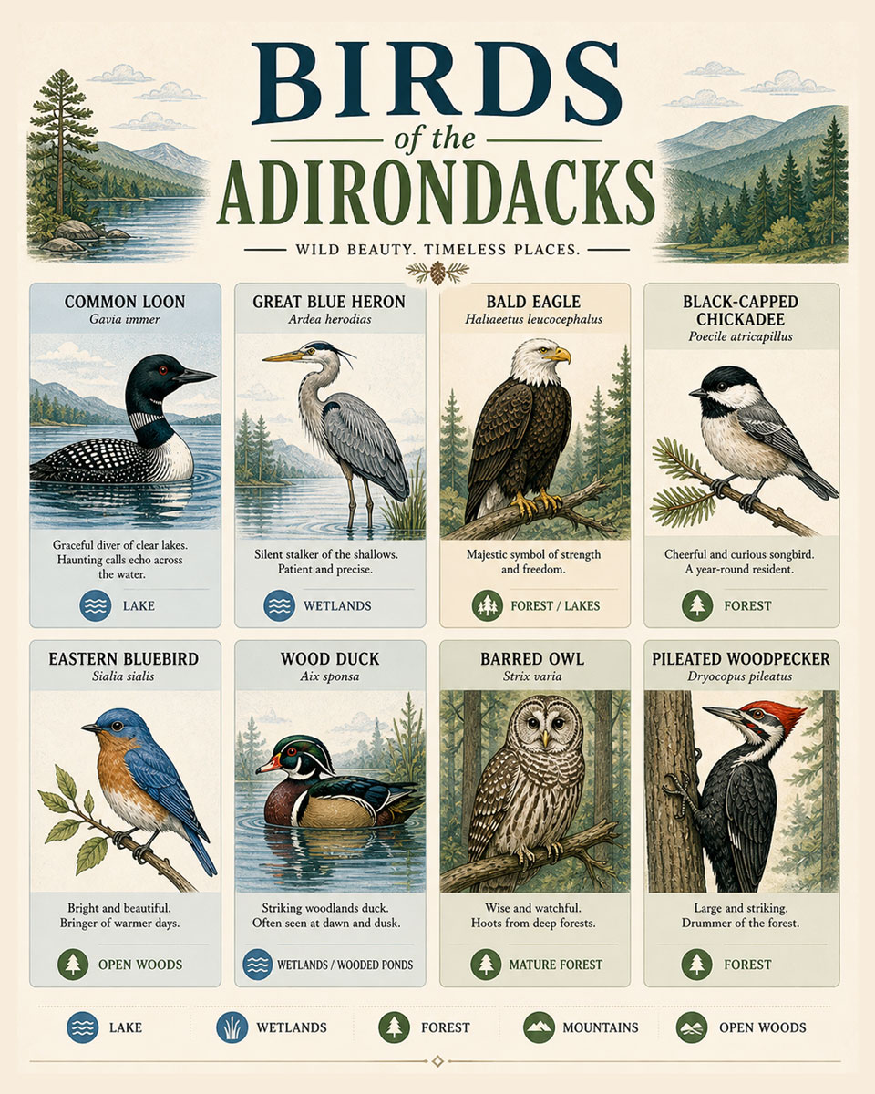 Birds of the Adirondacks Chart Art Print