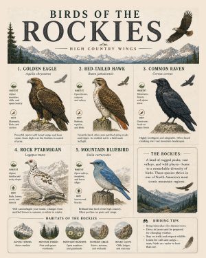 Birds of the Rocky Mountains Chart Art Print