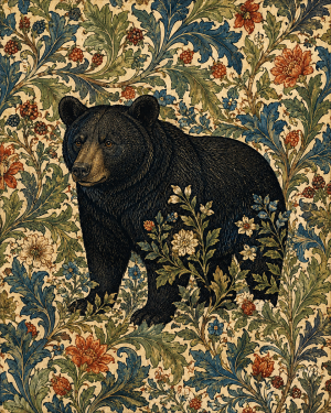 Black Bear - 19th Century Arts and Crafts Style Art Print