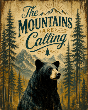 Black Bear - The Mountains are Calling Art Print