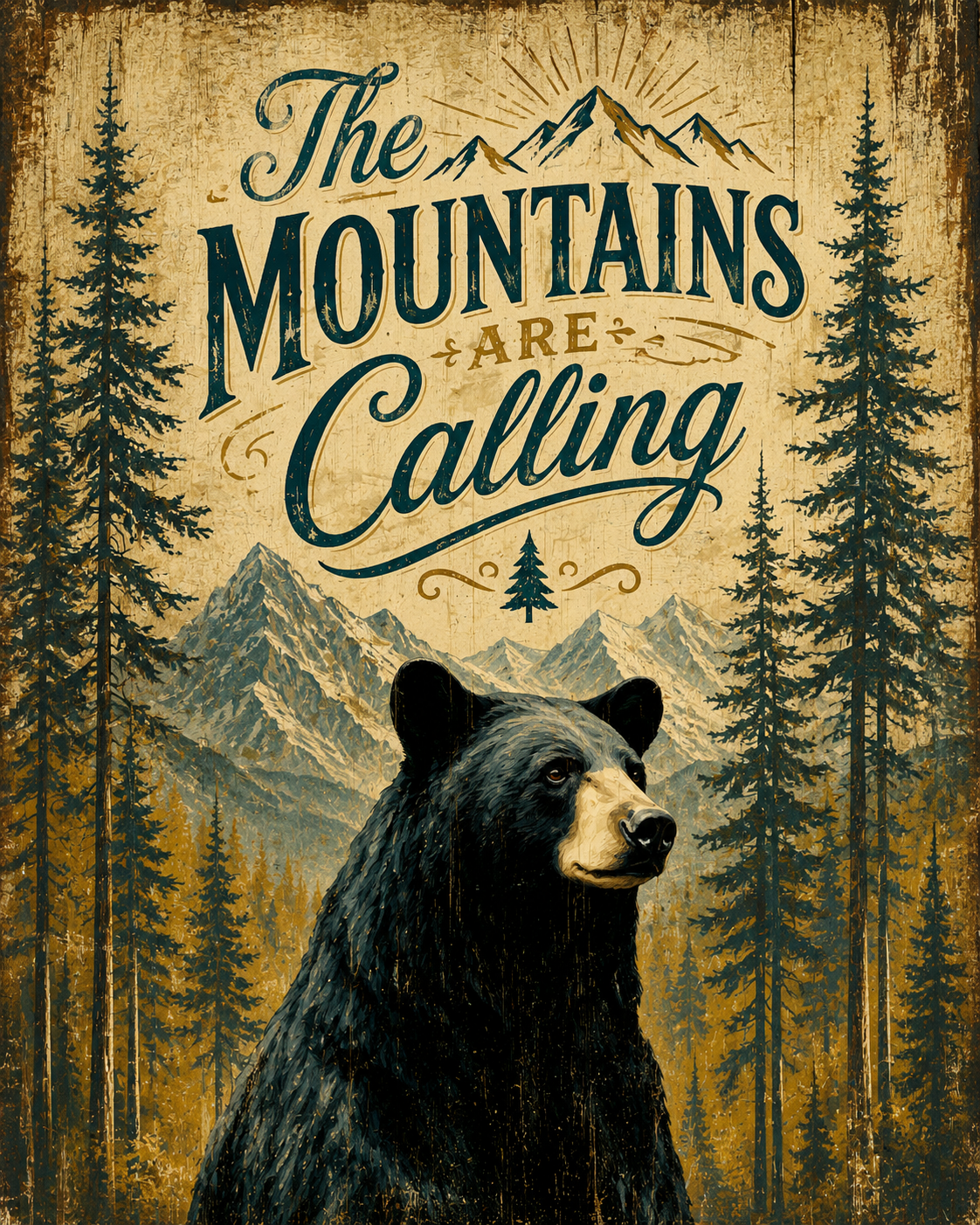Black Bear - The Mountains are Calling Art Print