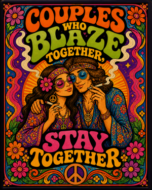 Blaze Together Psychedelic - Marijuana Poster