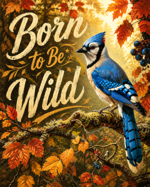 Blue Jay - Born to Be Wild - Wildlife Art Print