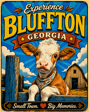 Bluffton Georgia - Pop Art Calf Agri-Tourism Art Print