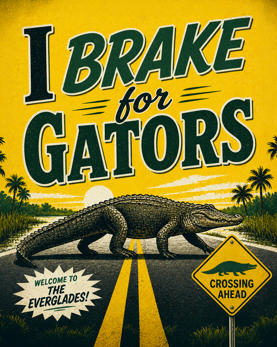 Brake for Gators - Everglades National Park Art Print