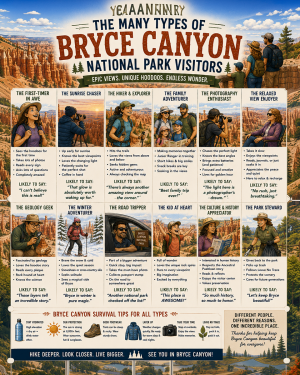 Bryce Canyon - Types of National Park Visitors Souvenir Art Print