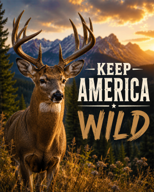 Buck Deer - Keep America Wild Art Print - Americana Nature Artwork