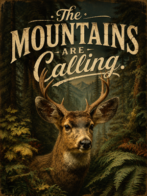 Buck Deer - The Mountains are Calling Art Print