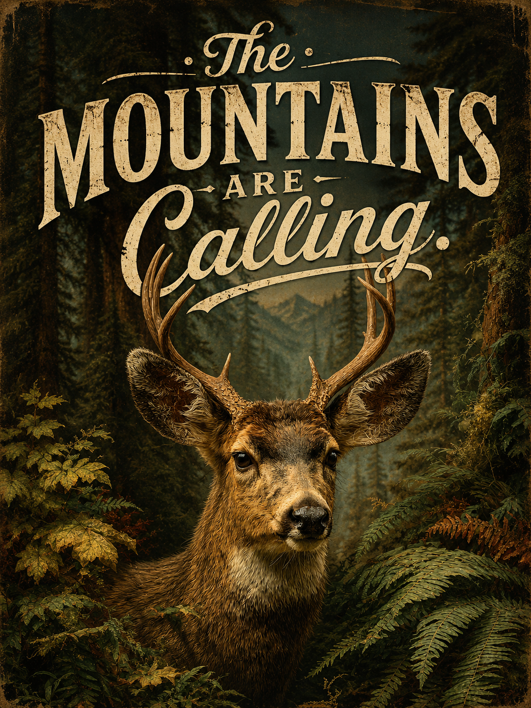 Buck Deer - The Mountains are Calling Art Print