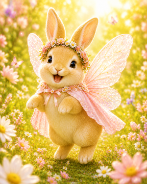 Bunny Rabbit Fairy - Animal Fairies - Children's Fantasy Artwork