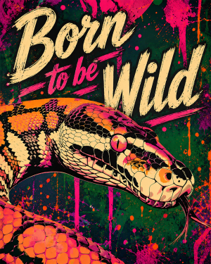 Burmese Python - Born to Be Wild - Wildlife Art Print