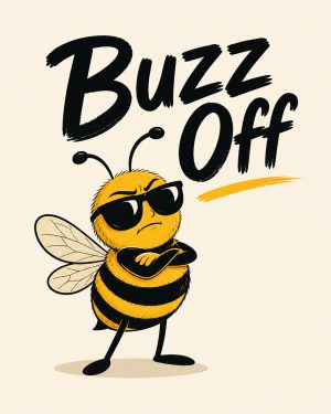 Buzz Off - Cartoon - Honeybee Art Print