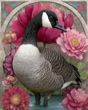 Canada Geese Artwork - Nouveau Style Bathtub - Bathroom Art