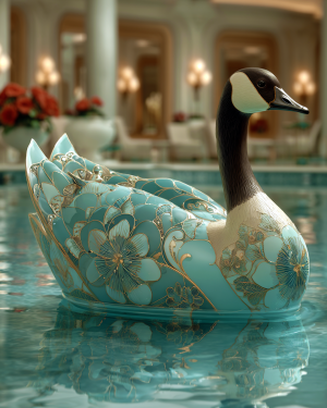 Canada Geese Artwork - Stylized Decoy Bathtub - Bathroom Art