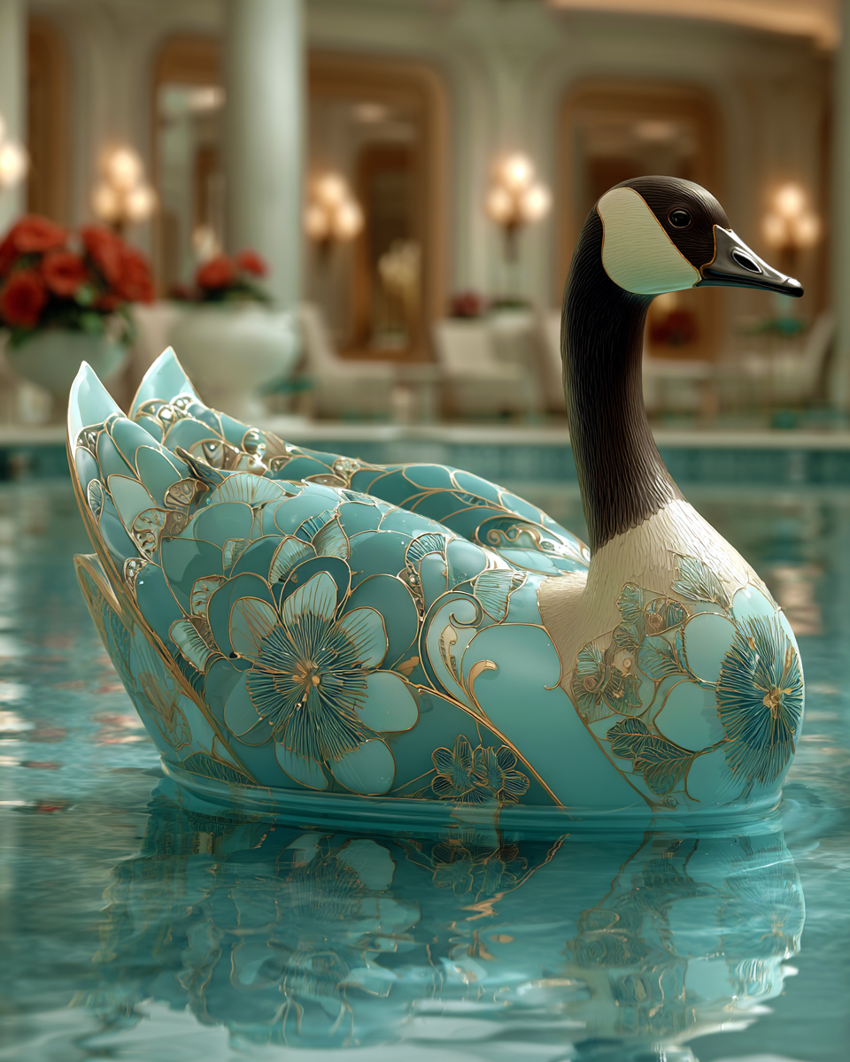 Canada Geese Artwork - Stylized Decoy Bathtub - Bathroom Art