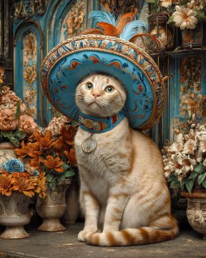 Carmen from Mesa - Cats in Hats Art Print