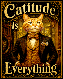 Cat Artwork Prints - Catitude Is Everything