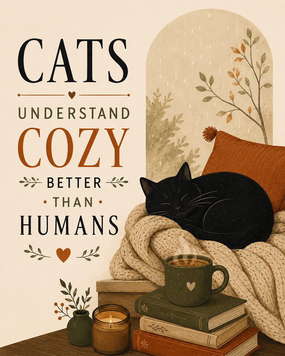Cat Artwork Prints - Cats Understand Cozy Better Than Humans
