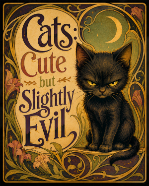 Cat Wall Art Prints - Cats - Cute but Slightly Evil