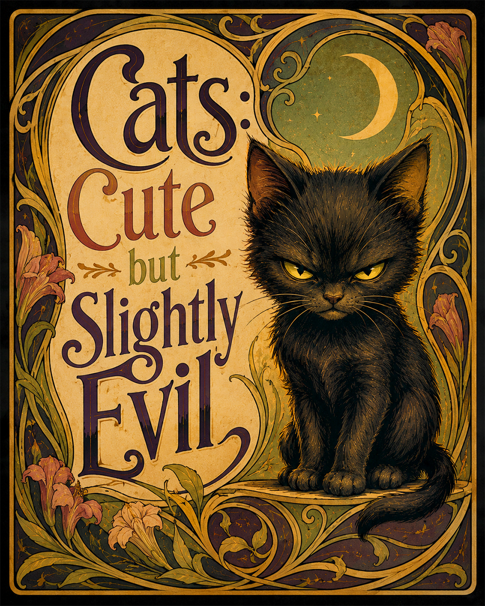 Cat Wall Art Prints - Cats - Cute but Slightly Evil