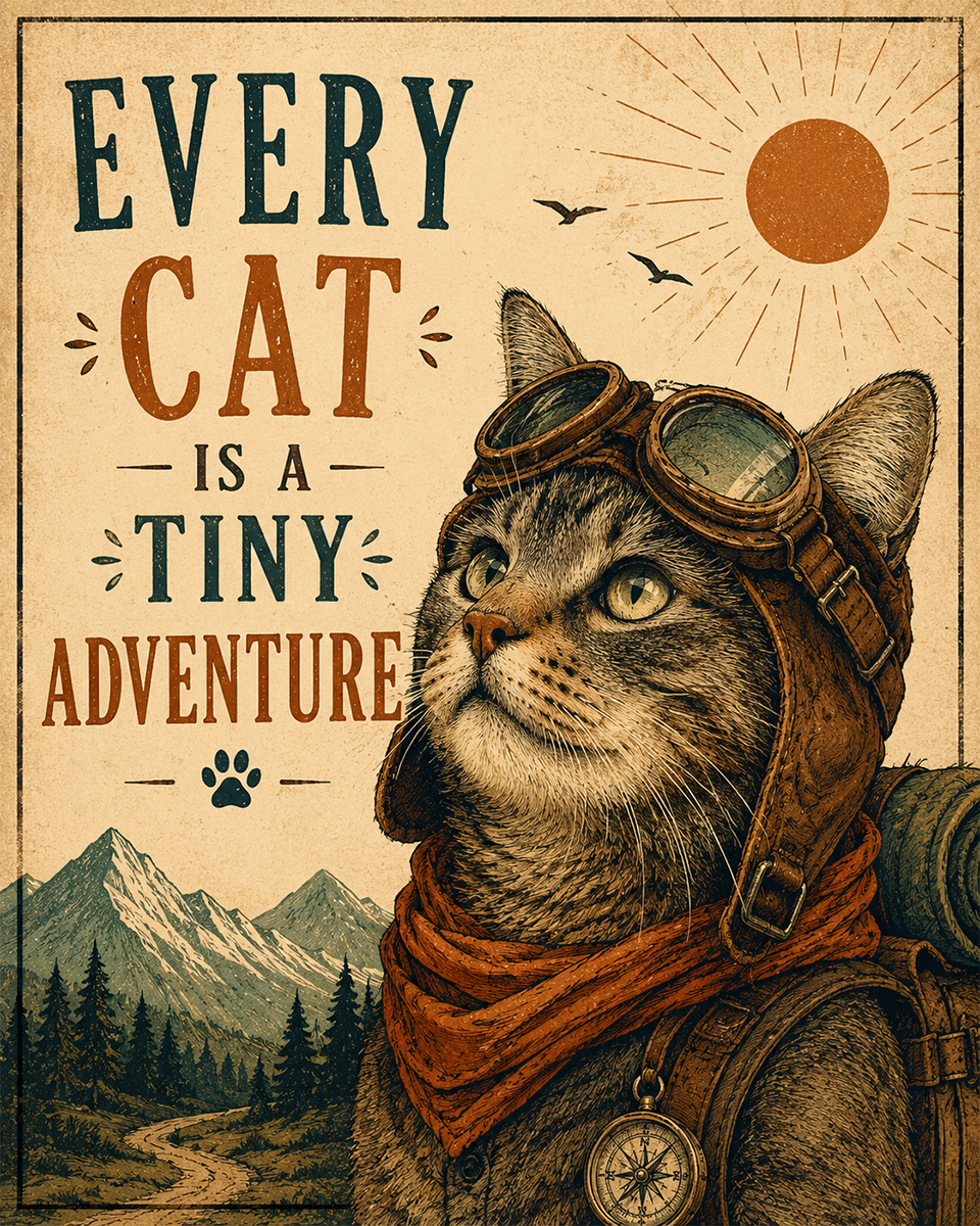 Cat Wall Art Prints - Every Cat Is a Tiny Adventure