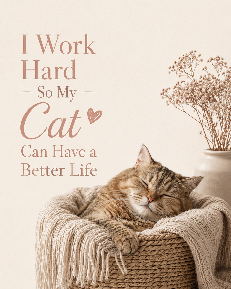 Cat Wall Art Prints - I Work Hard So My Cat Can Have a Better Life II