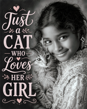 Cat Wall Art Prints - Just a Cat Who Loves Her Girl