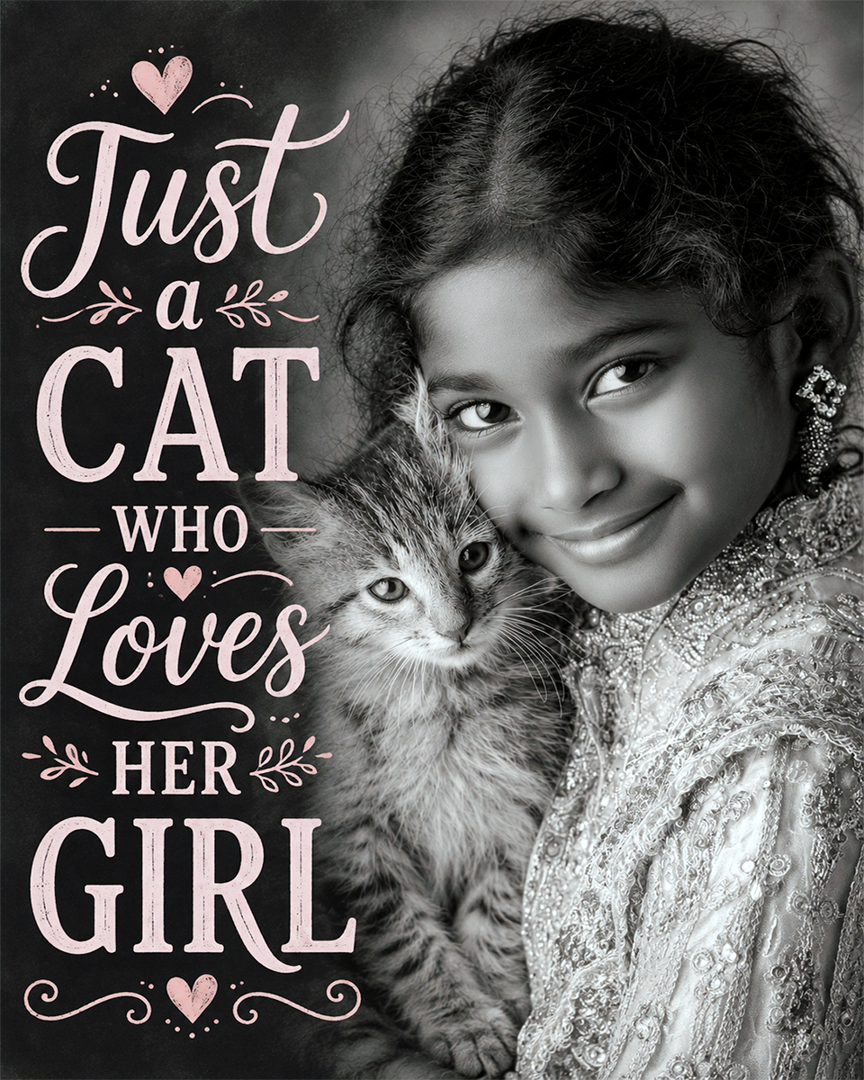 Cat Wall Art Prints - Just a Cat Who Loves Her Girl