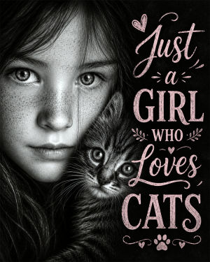 Cat Wall Art Prints - Just a Girl Who Loves Cats
