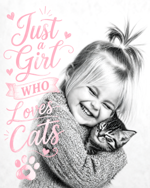 Cat Wall Art Prints - Just a Girl Who Loves Cats II