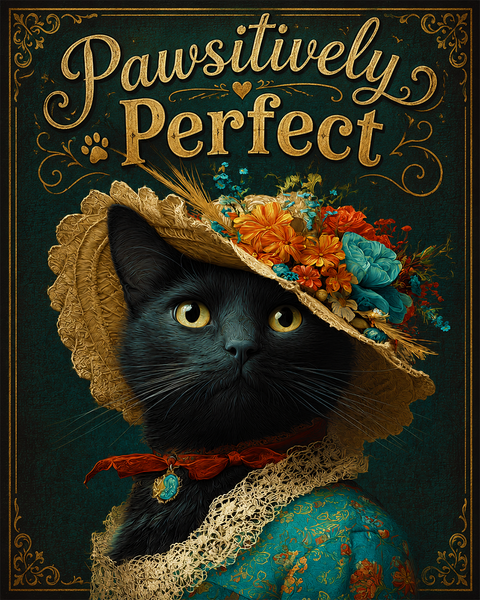 Cat Art Prints - Pawsitively Perfect