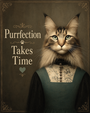Cat Art Prints - Purrfection Takes Time