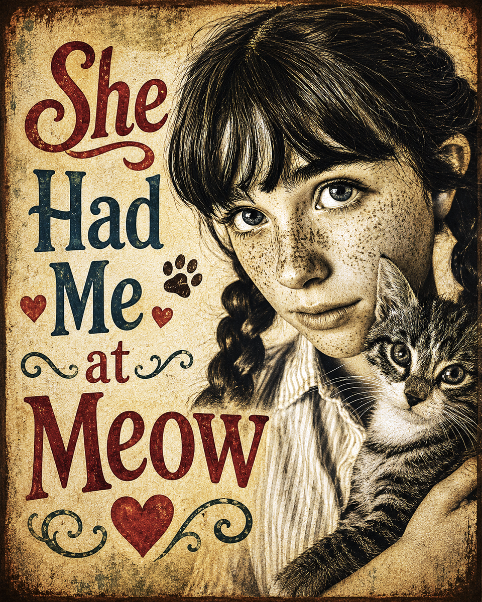 Cat Art Prints - She Had Me at Meow