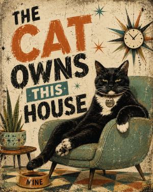 Cat Art Prints - The Cat Owns This House