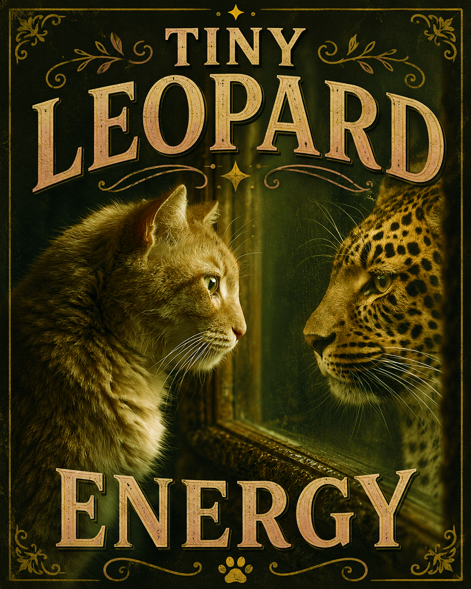 Cat Art Prints - Tiny Leopard Energy